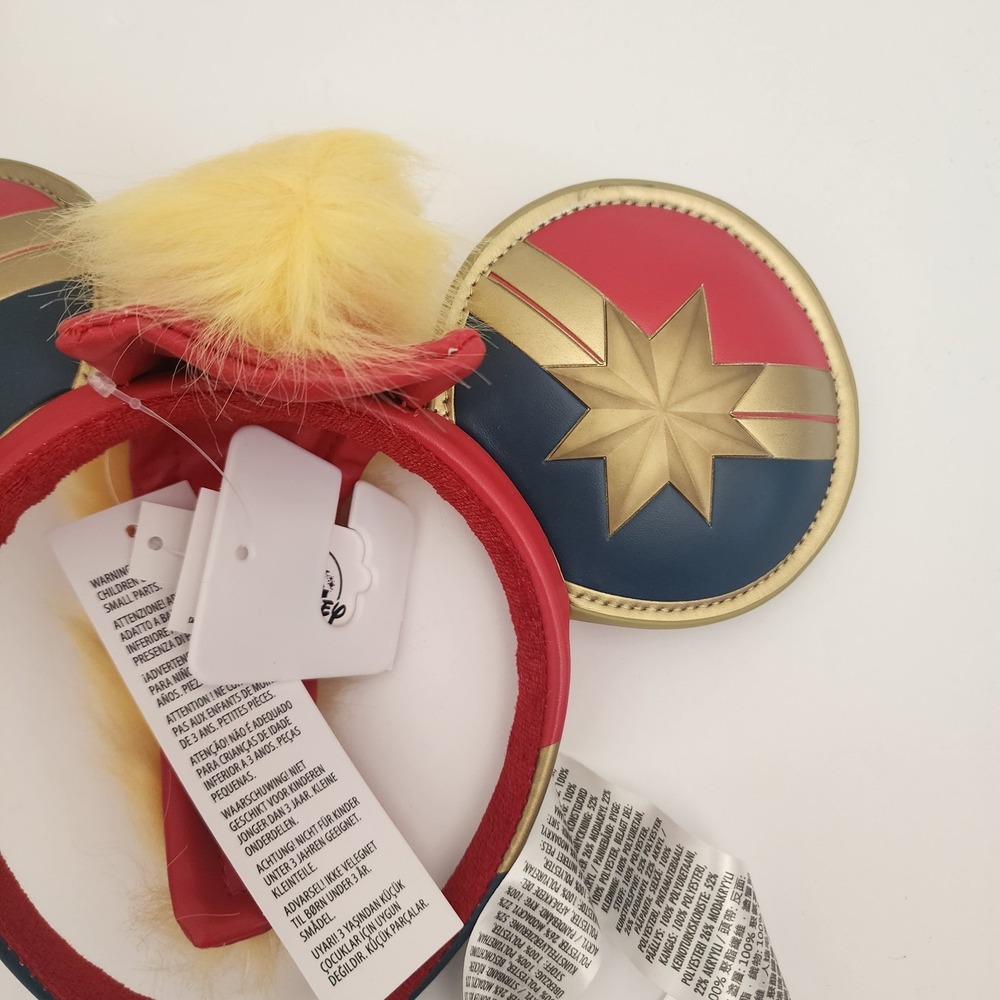 Disney Parks Captain Marvel Higher Further Faster Mohawk Ears Headband New - Picture 3 of 4